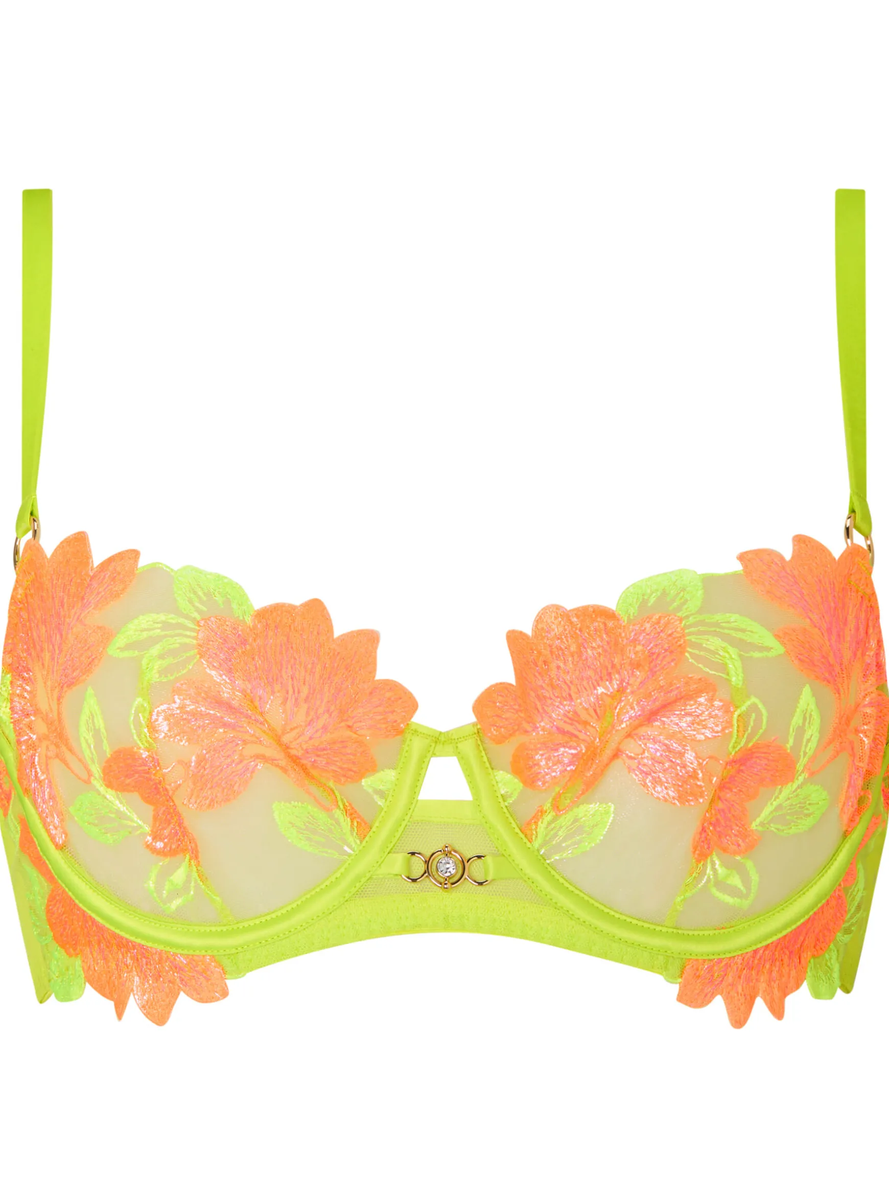 Paradise Glow Non Padded Balcony Bra - Lime