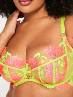 Paradise Glow Non Padded Fuller Bust Balcony Bra - Lime