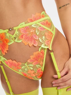 Paradise Glow Waspie Suspender - Lime