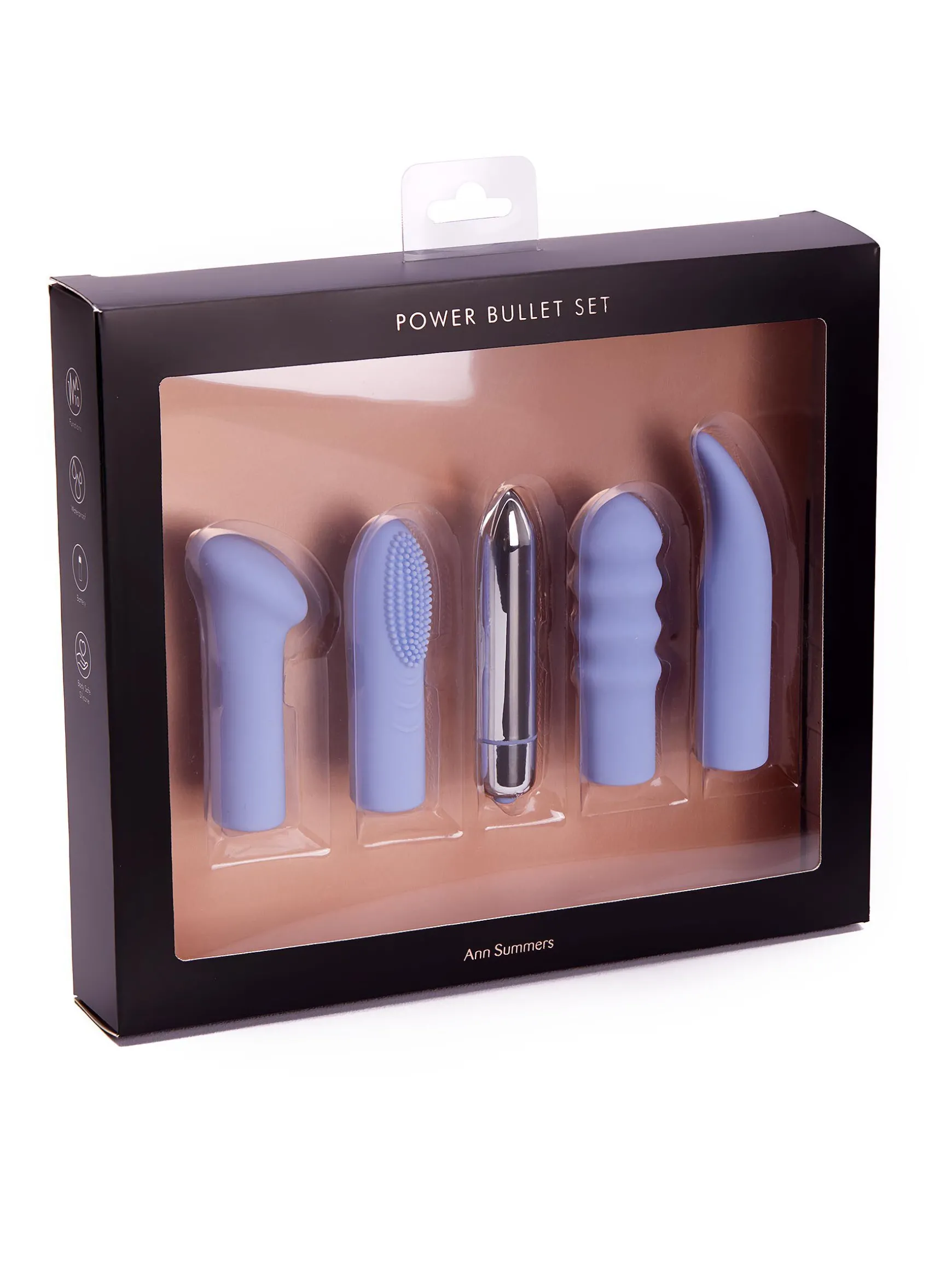 Power Bullet Sex Toy Set with 4 Interchangeable Silicone Sleeves
