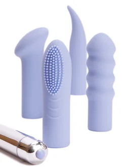 Power Bullet Sex Toy Set with 4 Interchangeable Silicone Sleeves