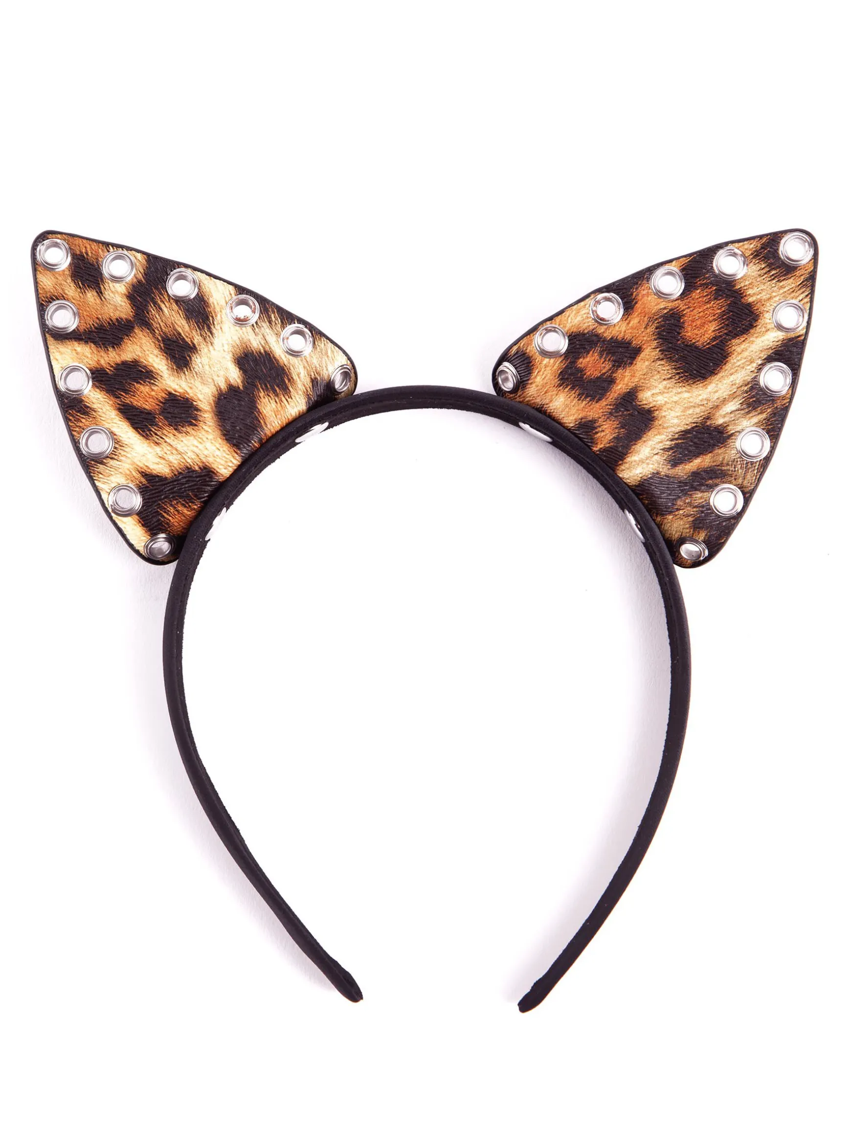 PU Animal Print Cat Ears Headband
