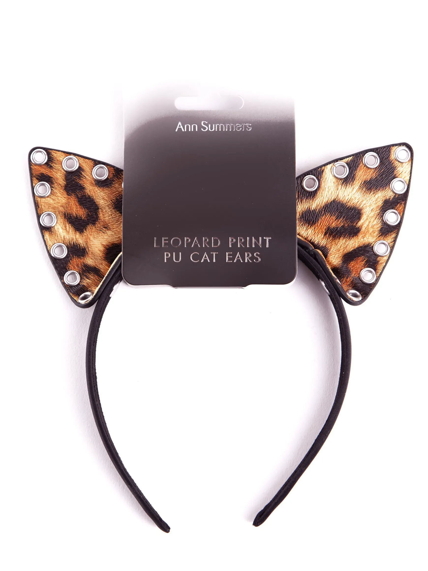 PU Animal Print Cat Ears Headband