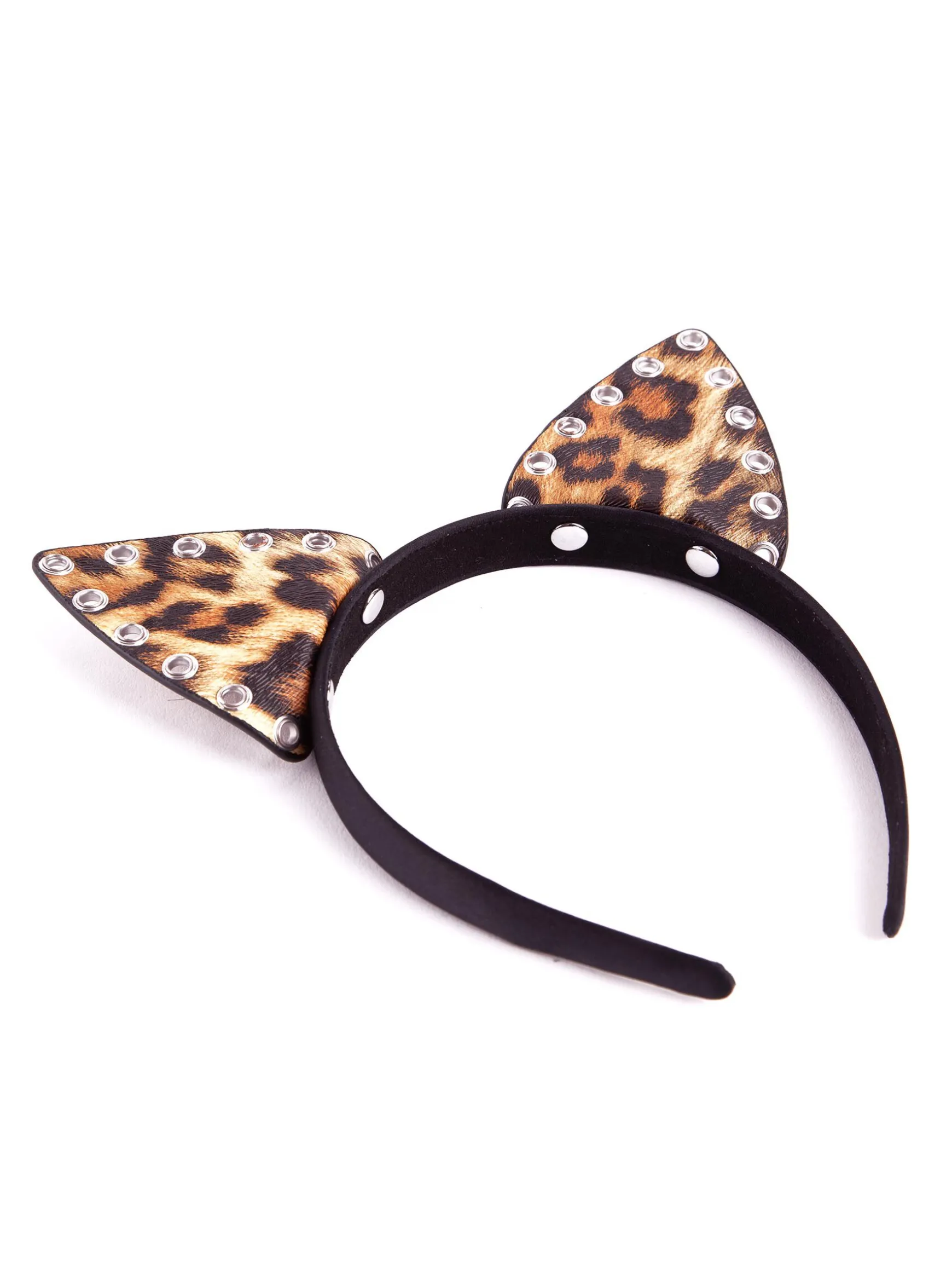 PU Animal Print Cat Ears Headband
