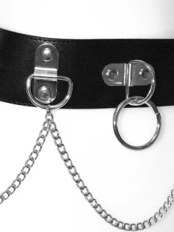 PU Bondage Belt with Link & Chain Detail