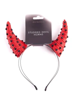 PU Studded Devil Horns Headband