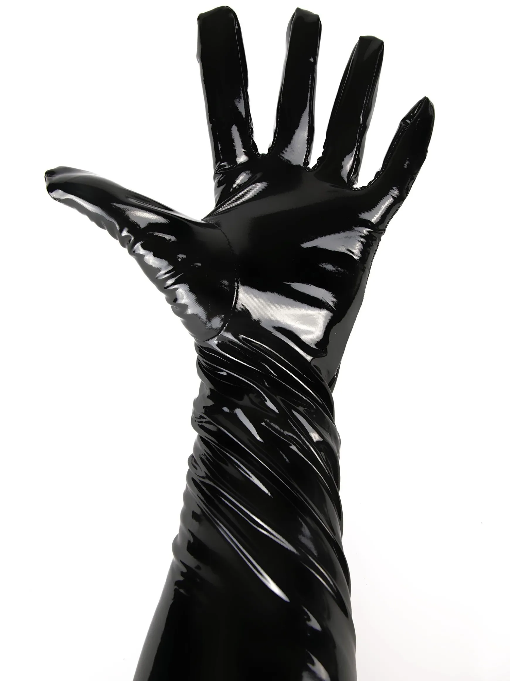 PU Wet Look Elbow Length Gloves