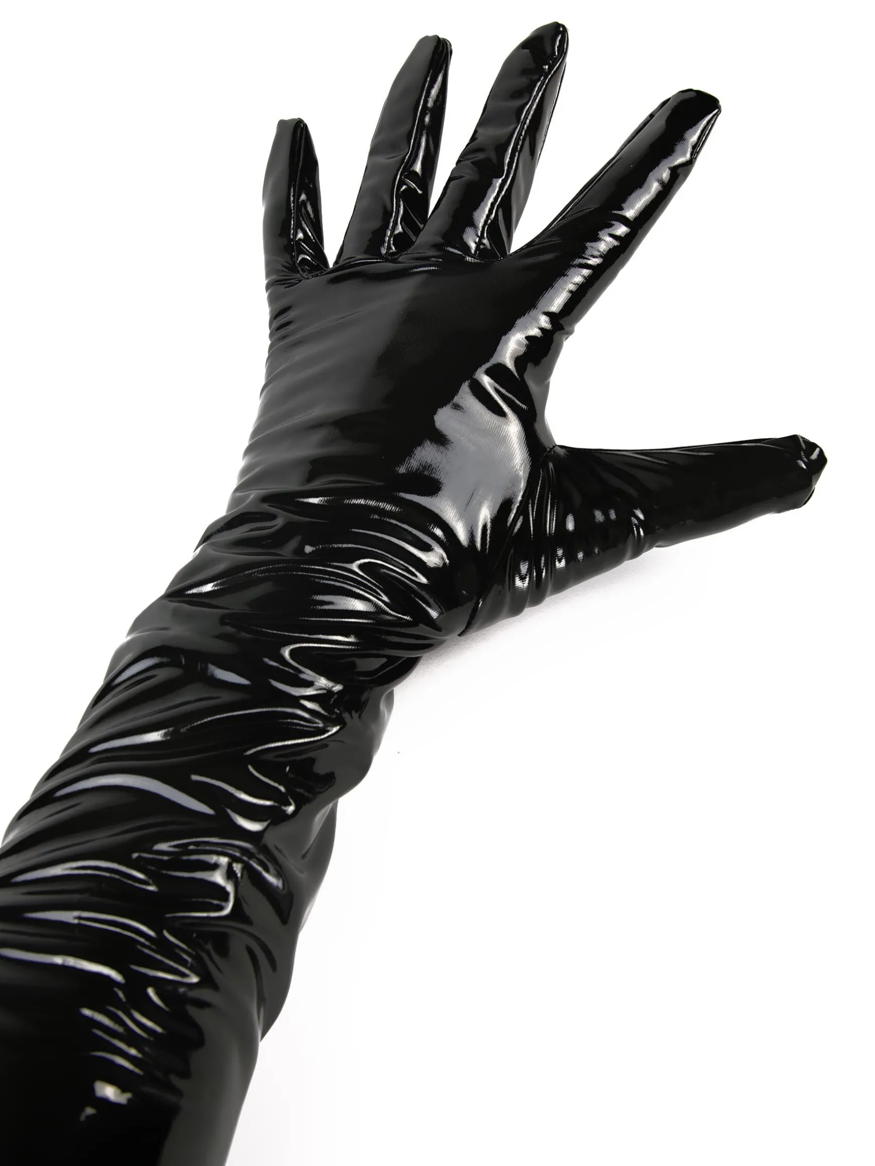 PU Wet Look Elbow Length Gloves