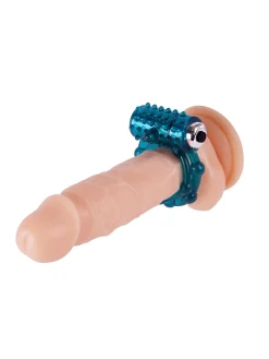 Ribbed Vibrating Cock & Ball Ring with Removable Bullet