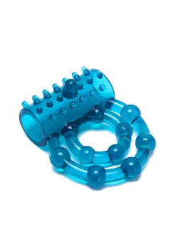 Ribbed Vibrating Cock & Ball Ring with Removable Bullet
