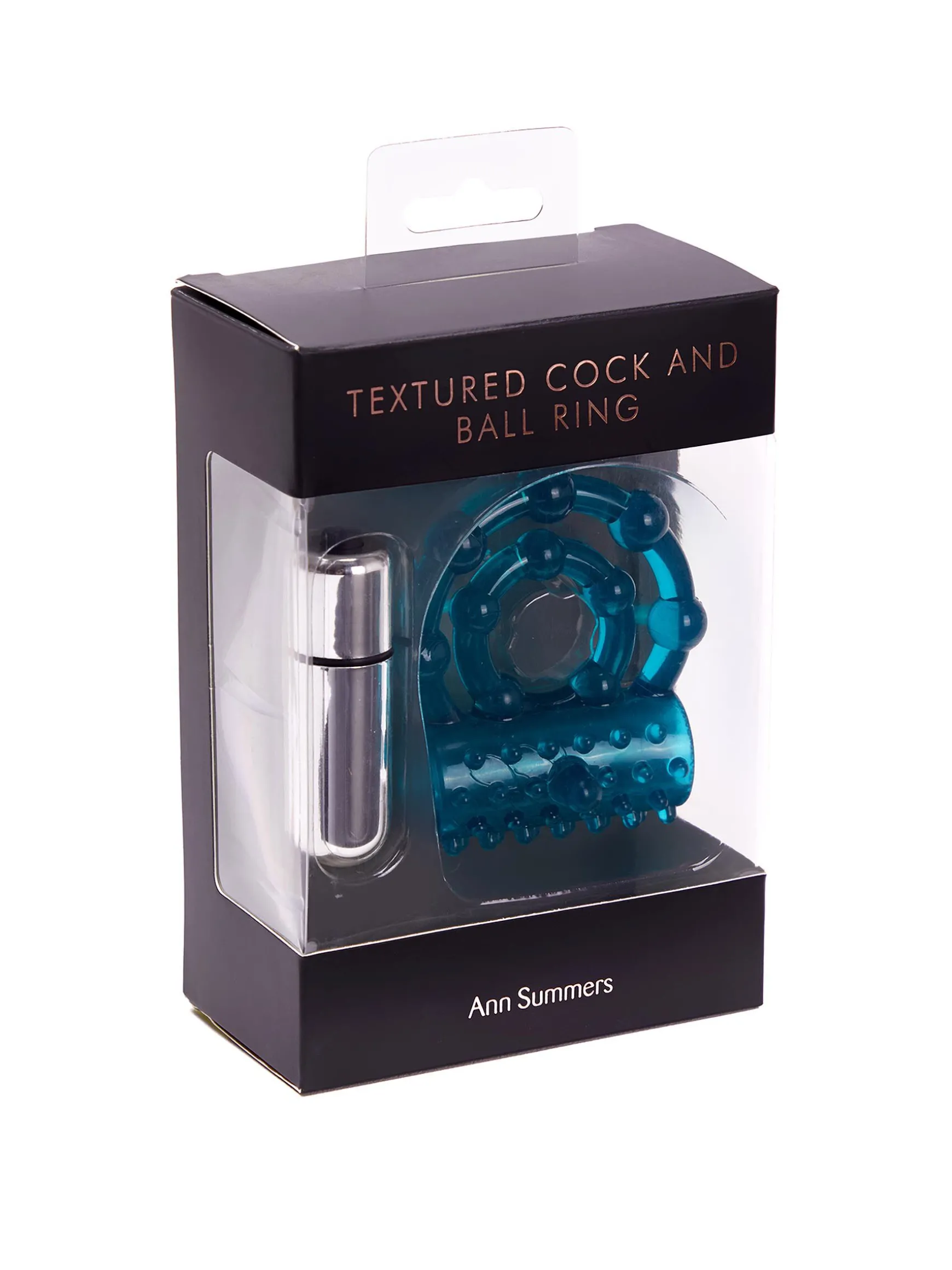 Ribbed Vibrating Cock & Ball Ring with Removable Bullet