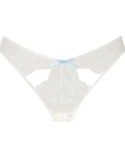 Scandalous Lace Crotchless Brazilian Knickers - Ivory
