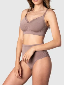 Serenity Bamboo Nursing Bra - Brown