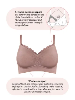 Serenity Bamboo Nursing Bra - Brown