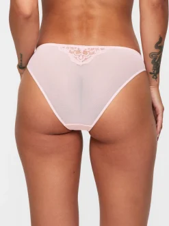 Sexy Lace Brazilian Knickers - Pale Pink