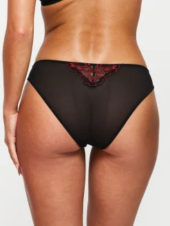 Sexy Lace Brazilian Knickers - Black/Red