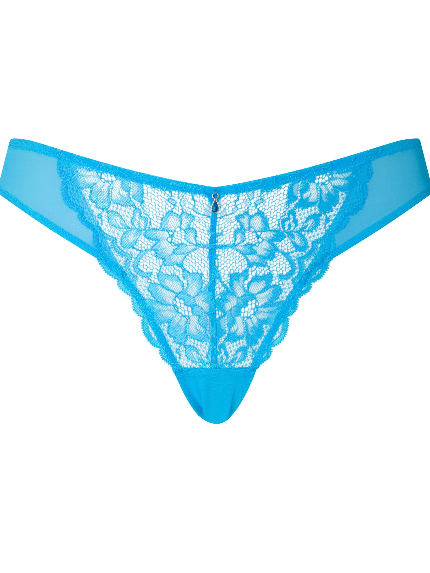 Sexy Lace Brazilian Knickers - Bright Blue