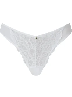 Sexy Lace Crotchless Brazilian Knickers - White