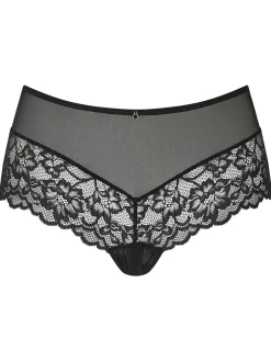 Sexy Lace Crotchless Short - Black