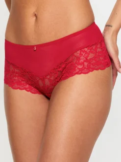 Sexy Lace Crotchless Short - Red