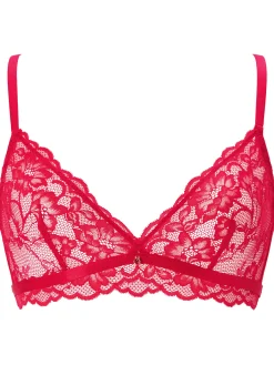 Sexy Lace Non Padded Bralette - Red