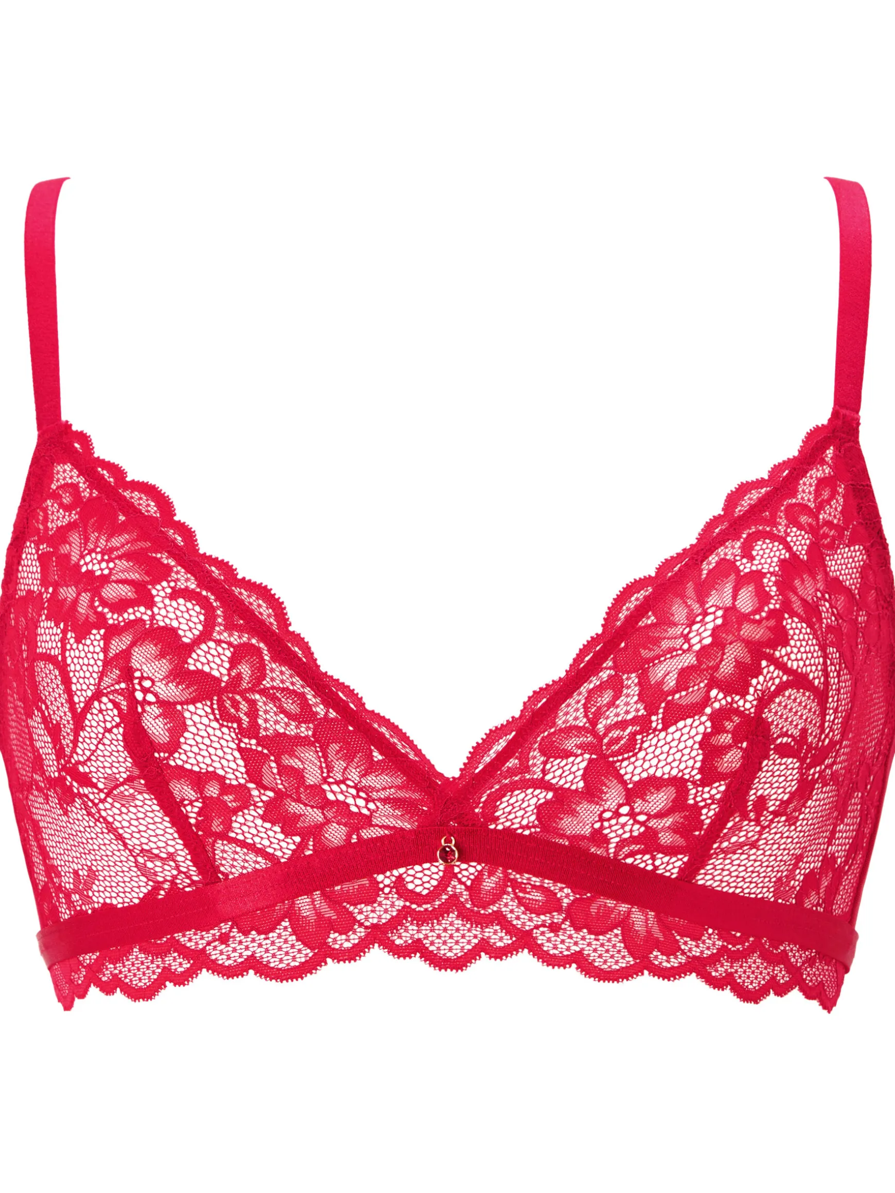 Sexy Lace Non Padded Bralette - Red