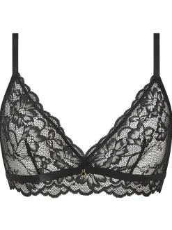 Sexy Lace Non Padded Bralette - Black