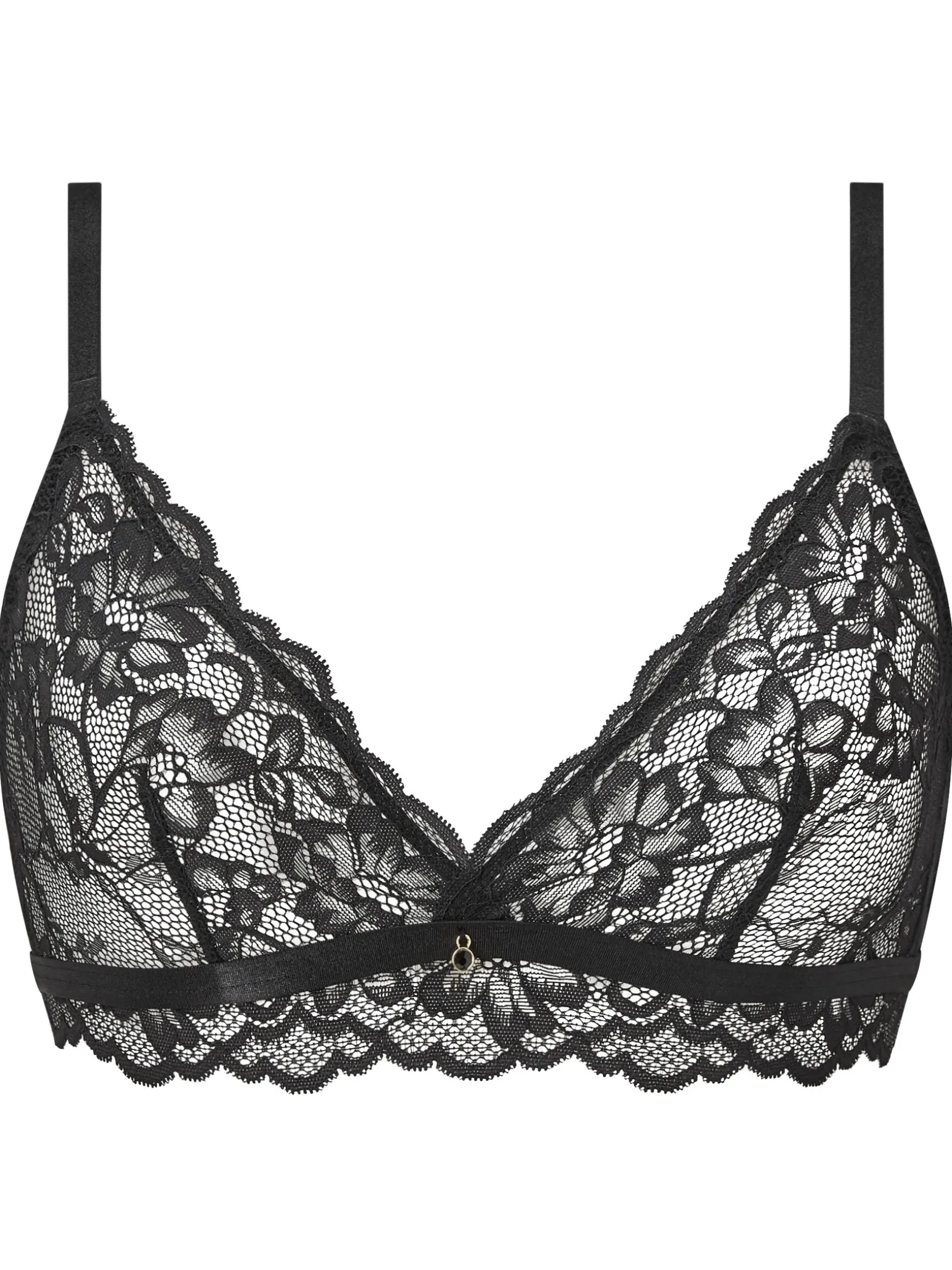 Sexy Lace Non Padded Bralette - Black