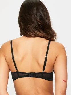 Sexy Lace Non Padded Plunge Bra - Black
