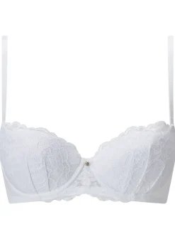 Sexy Lace Padded Balcony Bra - White