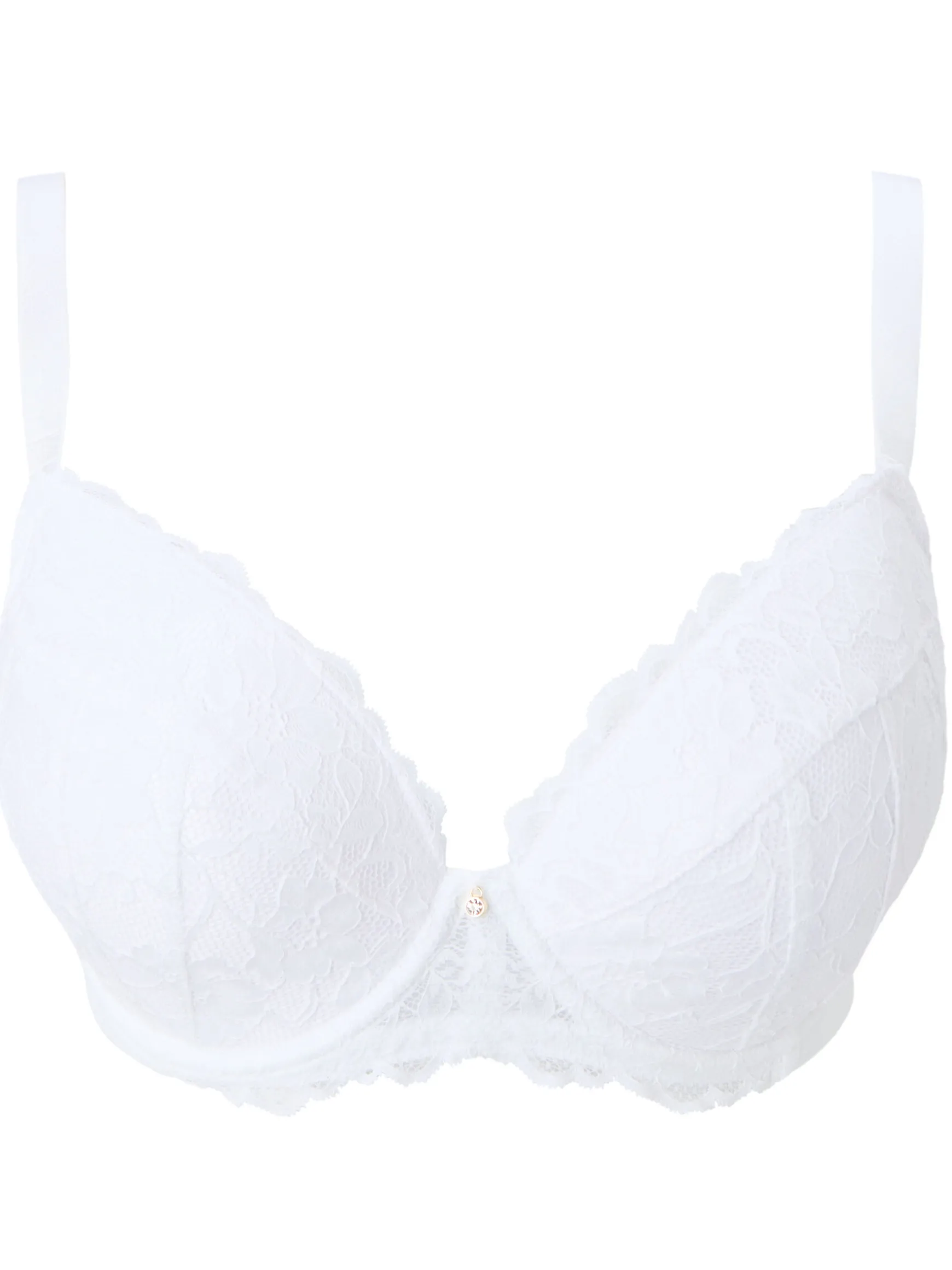 Sexy Lace Padded Balcony Bra - White
