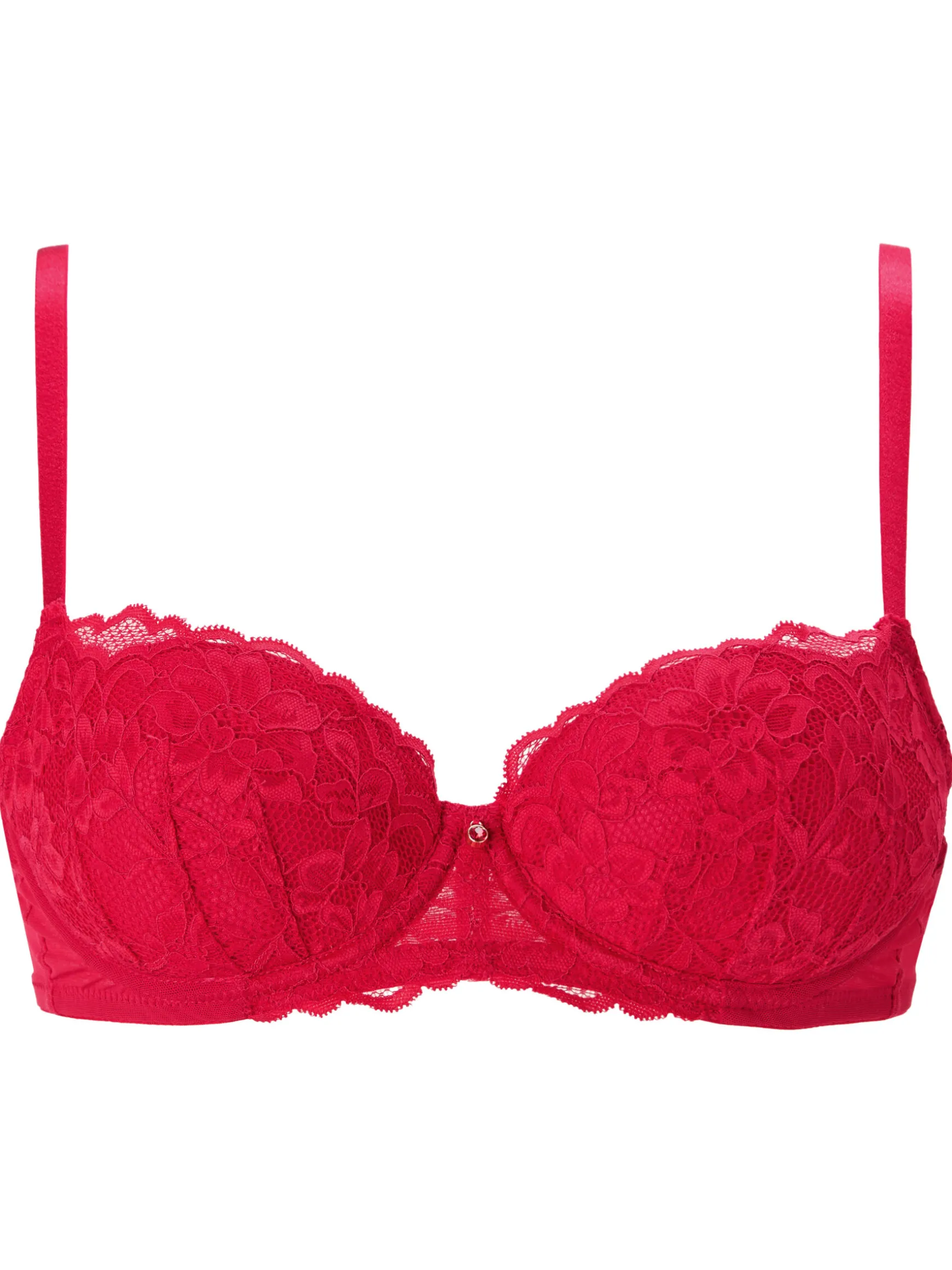 Sexy Lace Padded Boost Bra - Red
