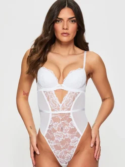 Sexy Lace Padded Lingerie Body - White
