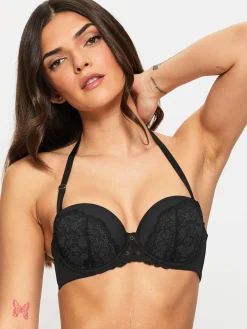 Sexy Lace Padded Multiway Bra - Black
