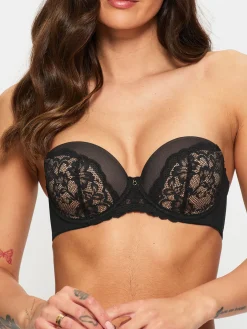 Sexy Lace Padded Multiway Bra - Black/Champagne
