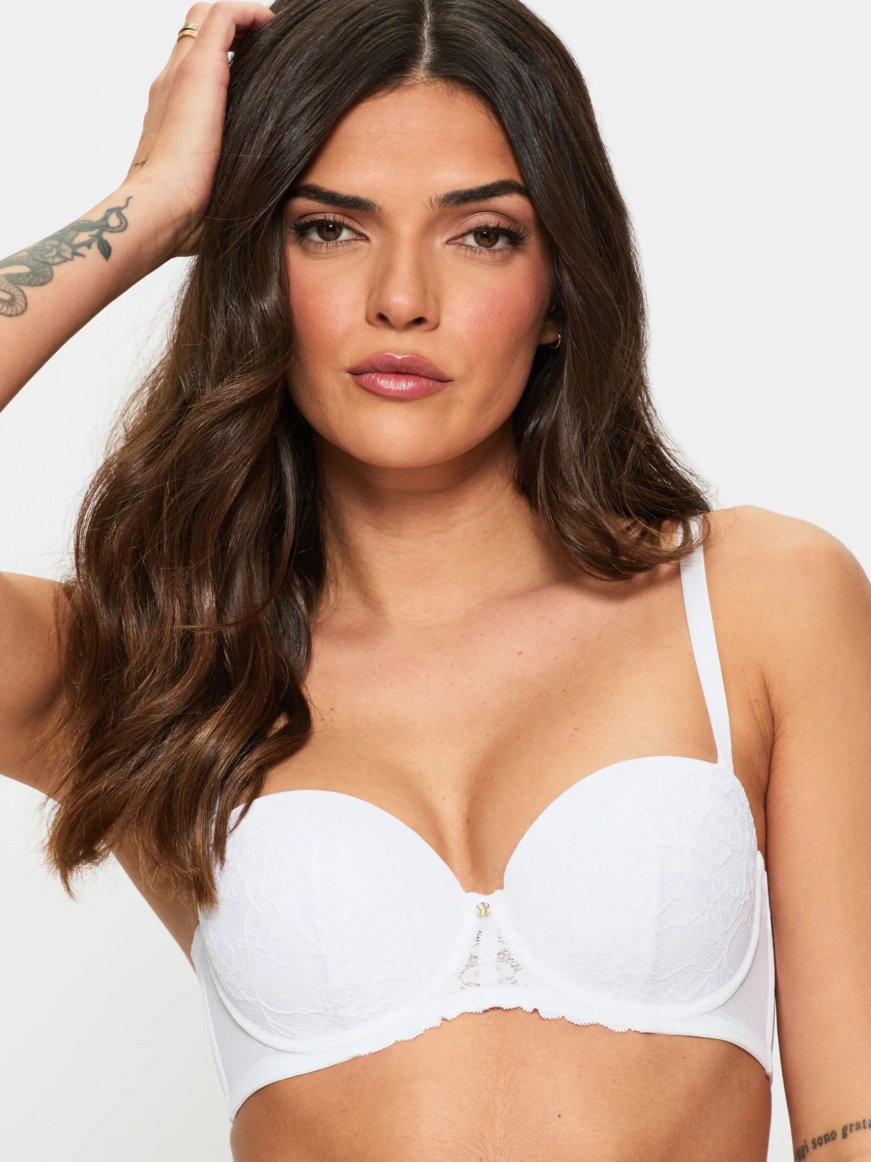 Sexy Lace Padded Multiway Bra - White
