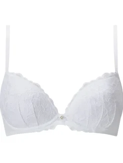Sexy Lace Padded Plunge Bra - Pack of 2 - White