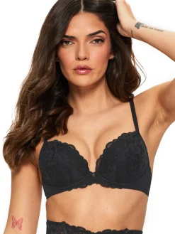 Sexy Lace Padded Plunge Bra - Pack of 2 - Multi