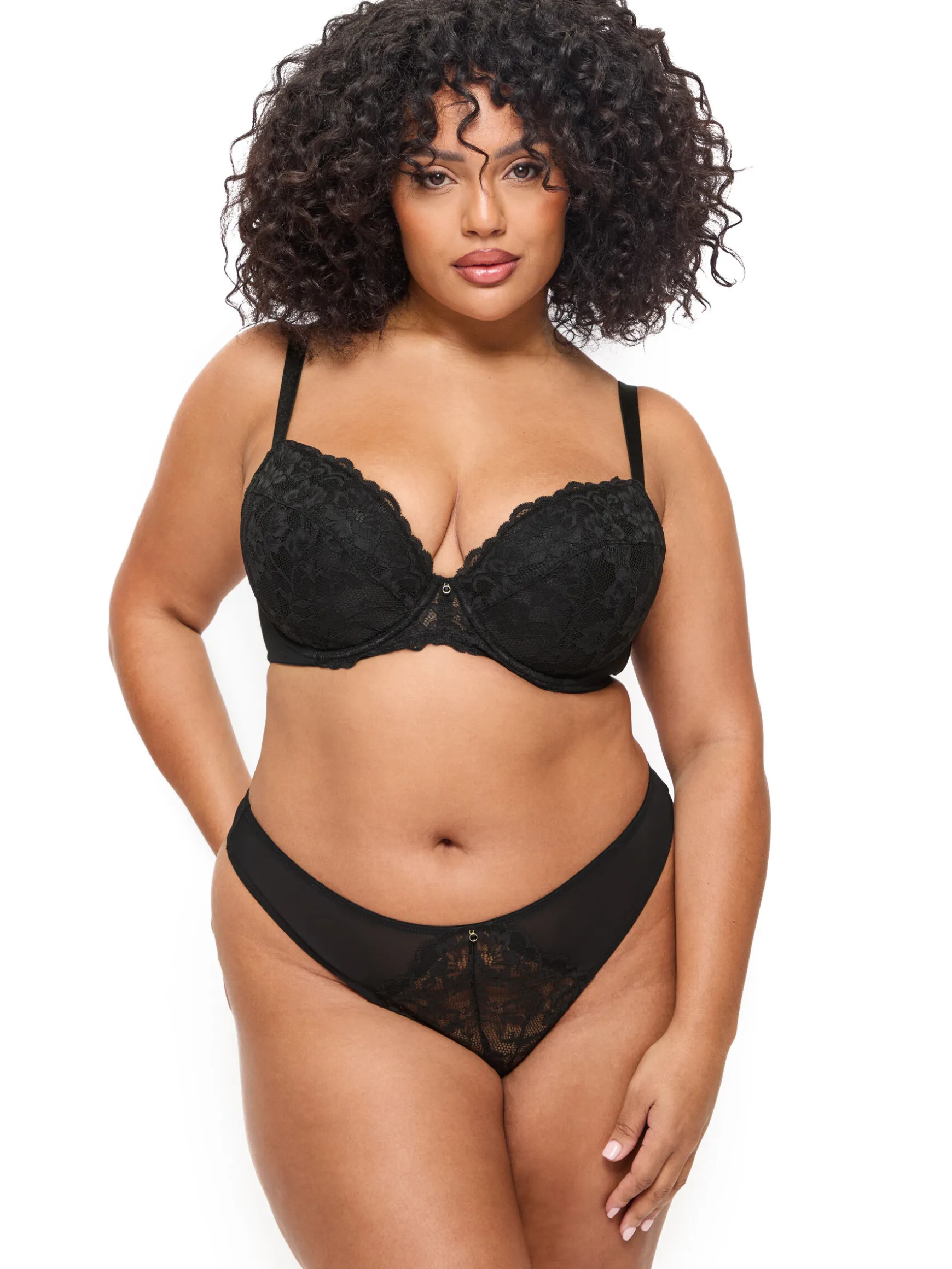 Sexy Lace Padded Plunge Bra - Pack of 2 - Multi