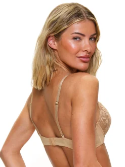 Sexy Lace Padded Plunge Bra - Pack of 2 - White/Blush