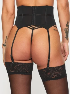 Sexy Lace Waspie Suspender - Black