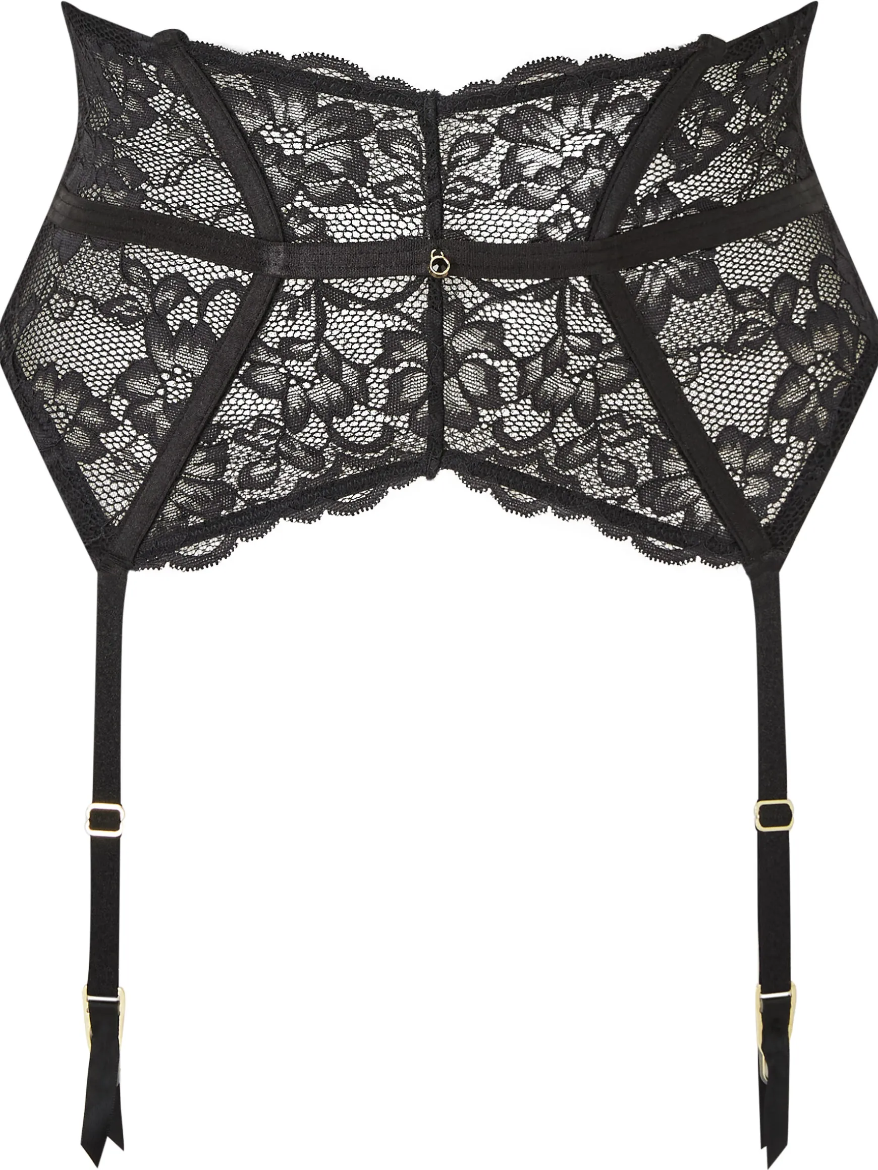 Sexy Lace Waspie Suspender - Black