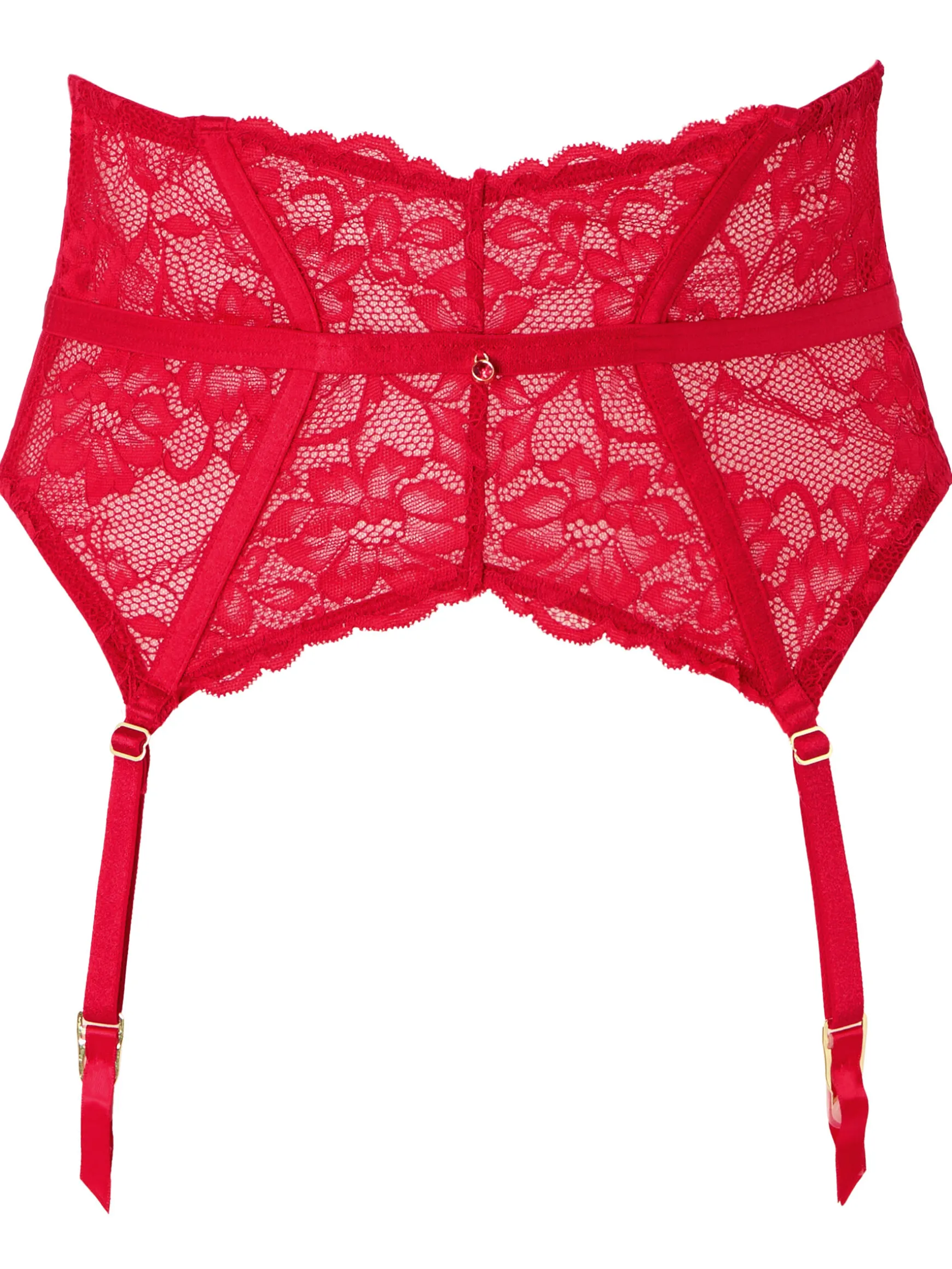 Sexy Lace Waspie Suspender - Red