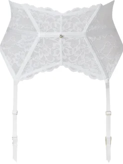 Sexy Lace Waspie Suspender - White