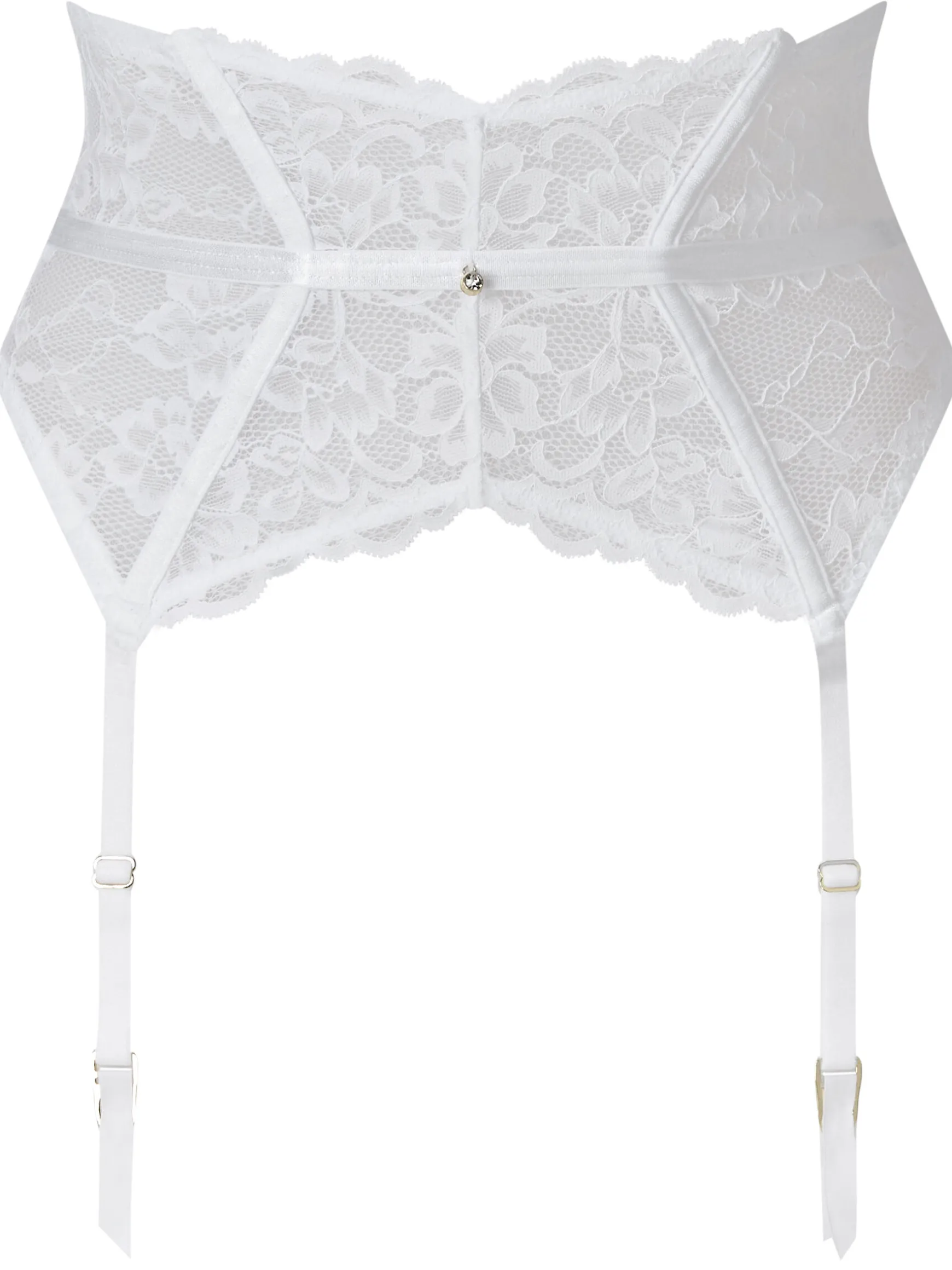 Sexy Lace Waspie Suspender - White