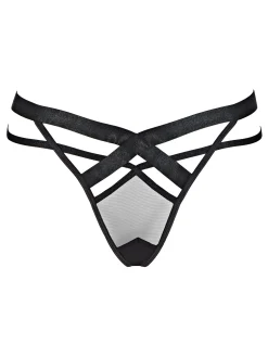 Shadow Crotchless Lingerie 3 Piece Set - Black