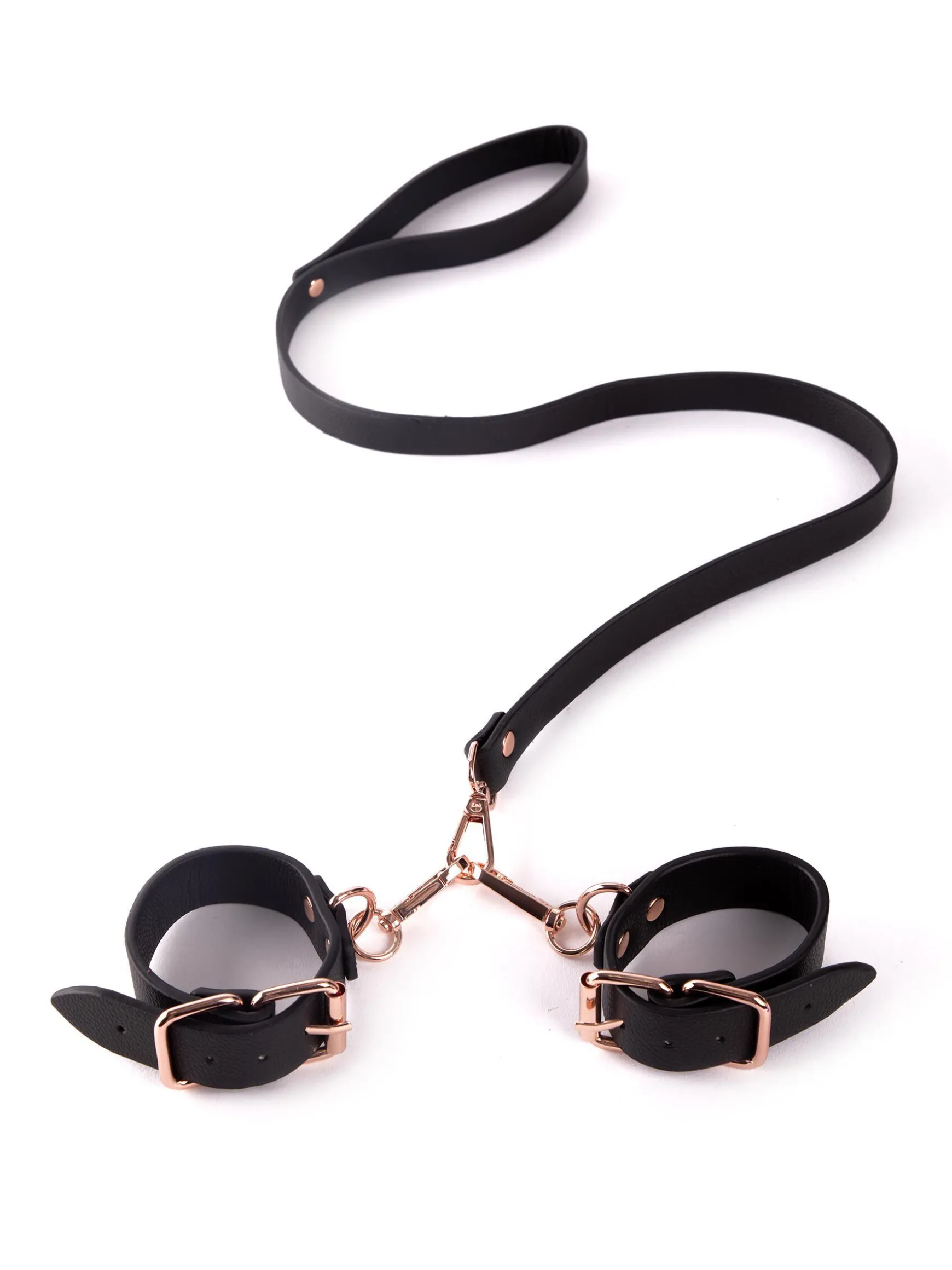 Signature Faux Leather Handcuffs with Lead