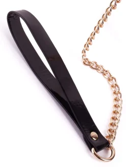 Signature Faux Leather Strappy Collar & Lead