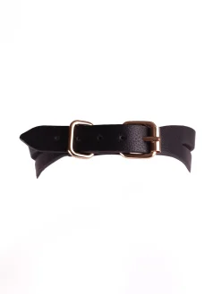 Signature Faux Leather Strappy Collar & Lead