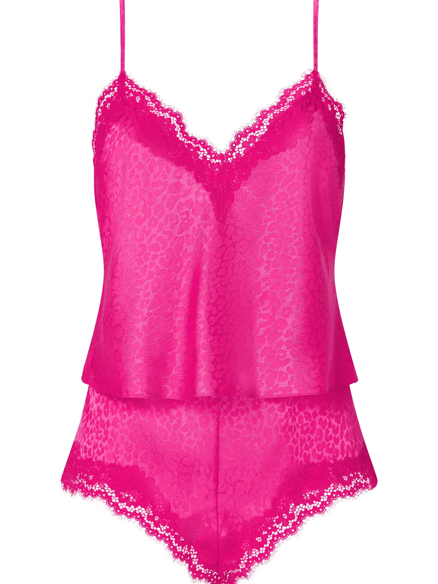 Signature Satin Cami Set - Bright Pink